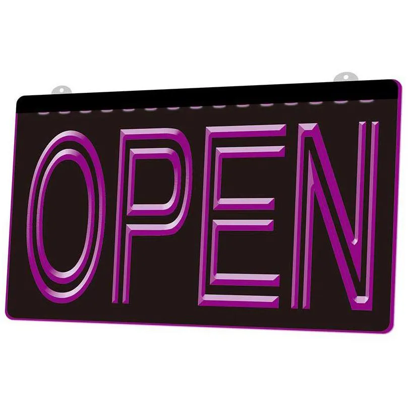 ls0004 light sign open overnight shop bar pub club 3d engraving led wholesale retail