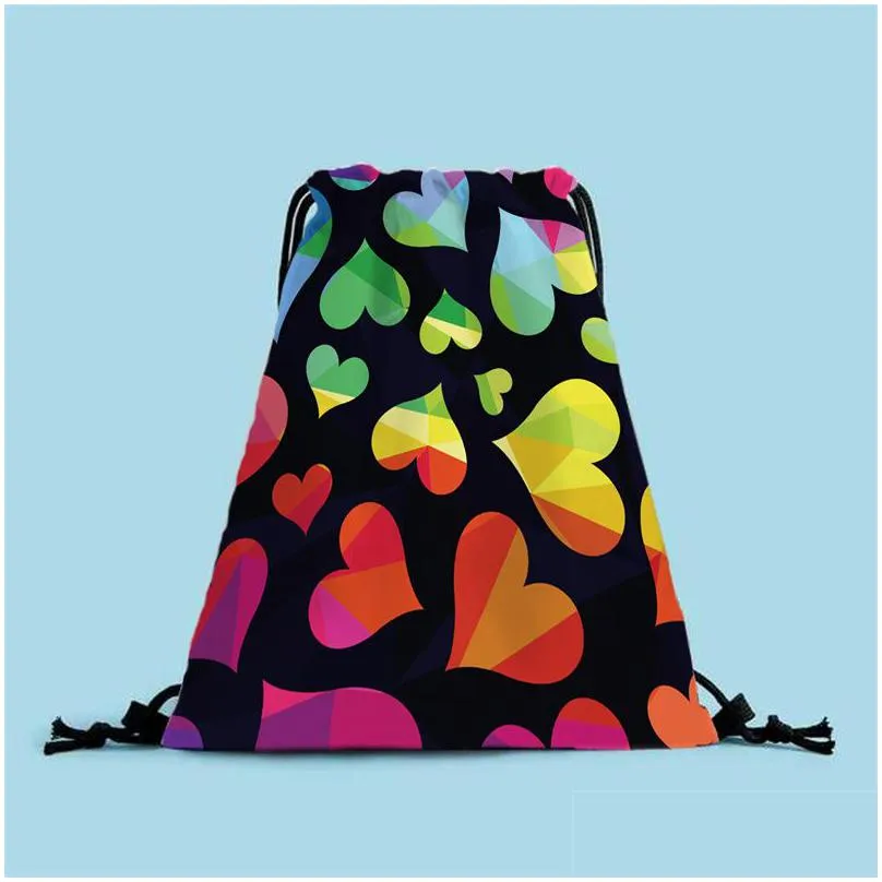 Other Festive & Party Supplies Lgbt Dstring Bag Pride Rainbow Design Creative Storage Homoual Polyester Stretch Backpack Drop Delivery Dh3Kb