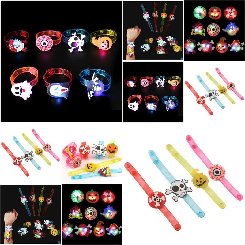 Other Festive & Party Supplies Halloween Led Light Up Bracelet Glow In The Dark Kids Birthday Easter Party Favors Drop Delivery Home G Dhbrj