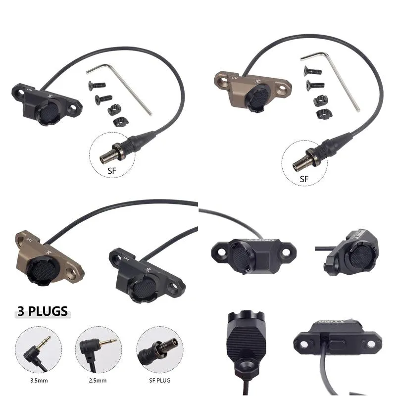 accessories unity tactical button pressure remote switch fit mlok keymod rail for surefire m300 m600 dbala2 peq15 2.5 sf plugs