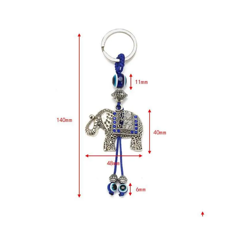 Fashion Animal Turtle Palm Evil Eyes Key Rings Keychain Glass Keyring Blue Eye Pendant Ornament Keychains Drop Delivery Otlcl