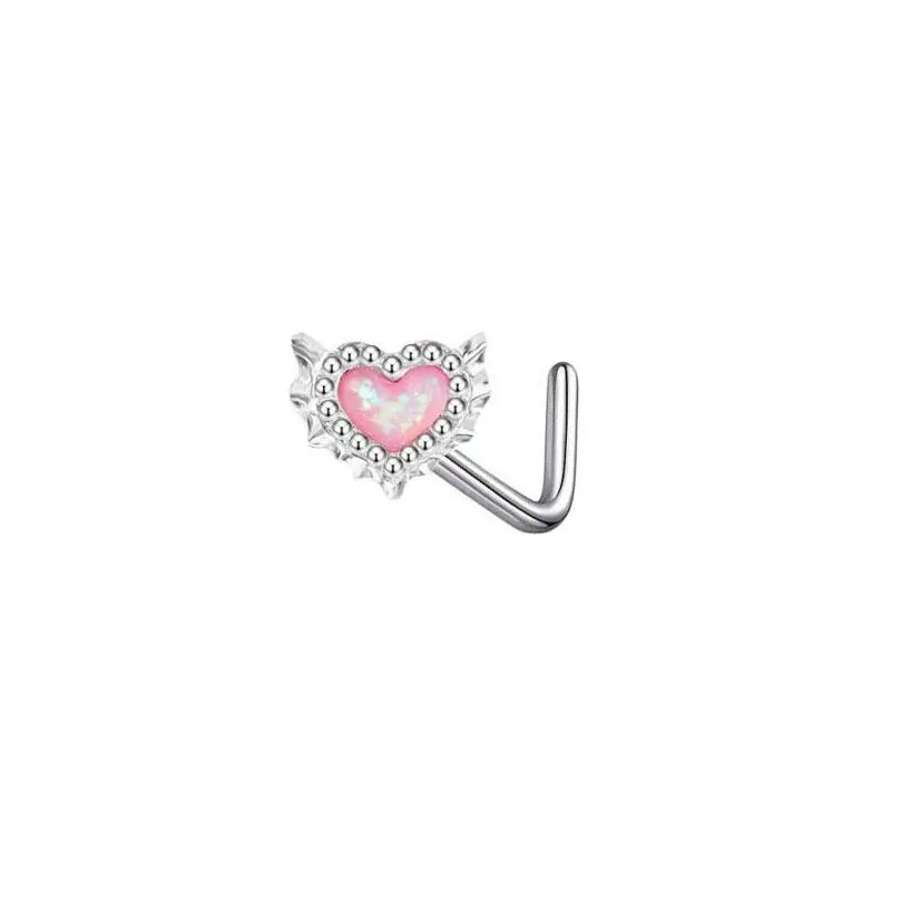 Heart-Shaped Body Jewelly Complete Set Of 10Pcs Female Stainless Steel Navel Nail Nose Clip Lip Accessories Drop Delivery Dhpz6