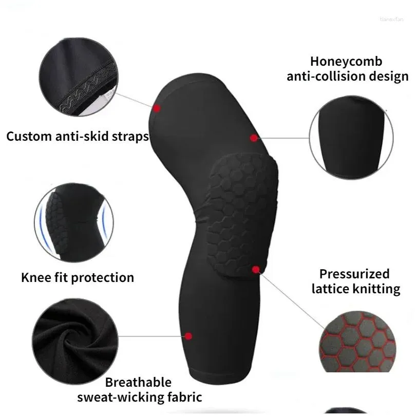 knee pads sport brace lengthening honeycomb safety compression basketball sleeve football protector support training leg