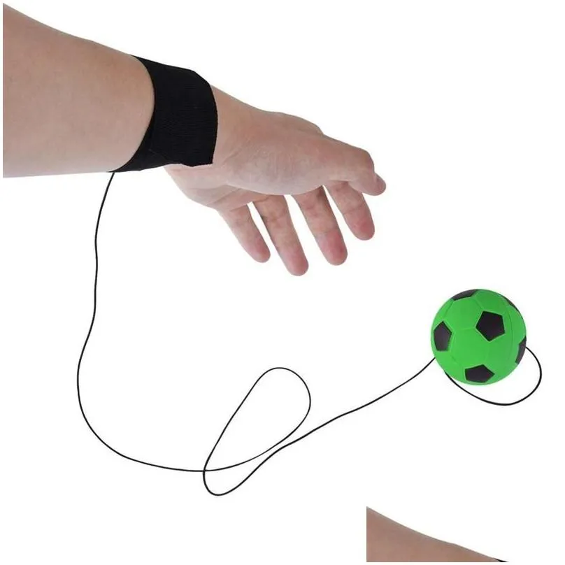 decompression toy wrist band elastic fun bouncy fluorescent rubber ball board game funny elastics balls training antistress random color