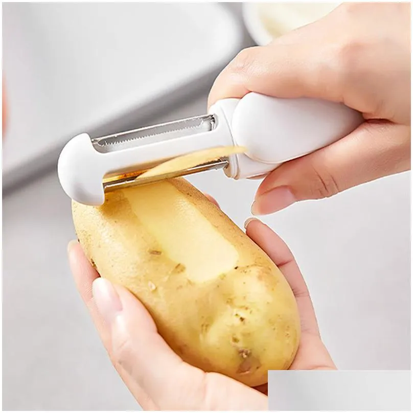 Fruit & Vegetable Tools 3 In 1 Peeler Mti-Function Rotary Stainless Steel Blade Peeling Knife Household Vegetable Fruit Potato Grater Dh2Kj