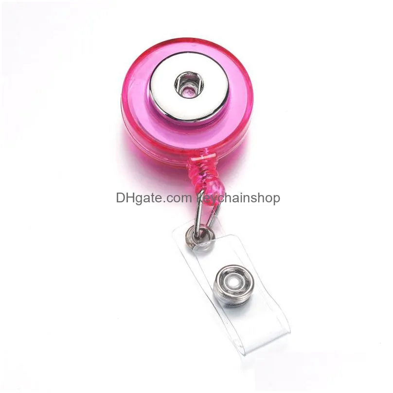 Noosa Snap Button Key Ring Badge Reel Id Holder Retractable Interchangeable Jewelry Fit 18Mm Drop Delivery Dhszr