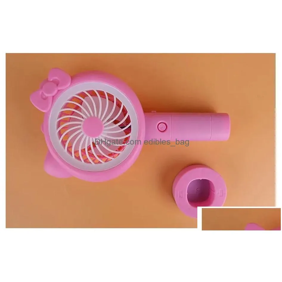 summer high fashion mini cartoon fan portable hand held mini cool air cooler usb charging led light for baby kid zz