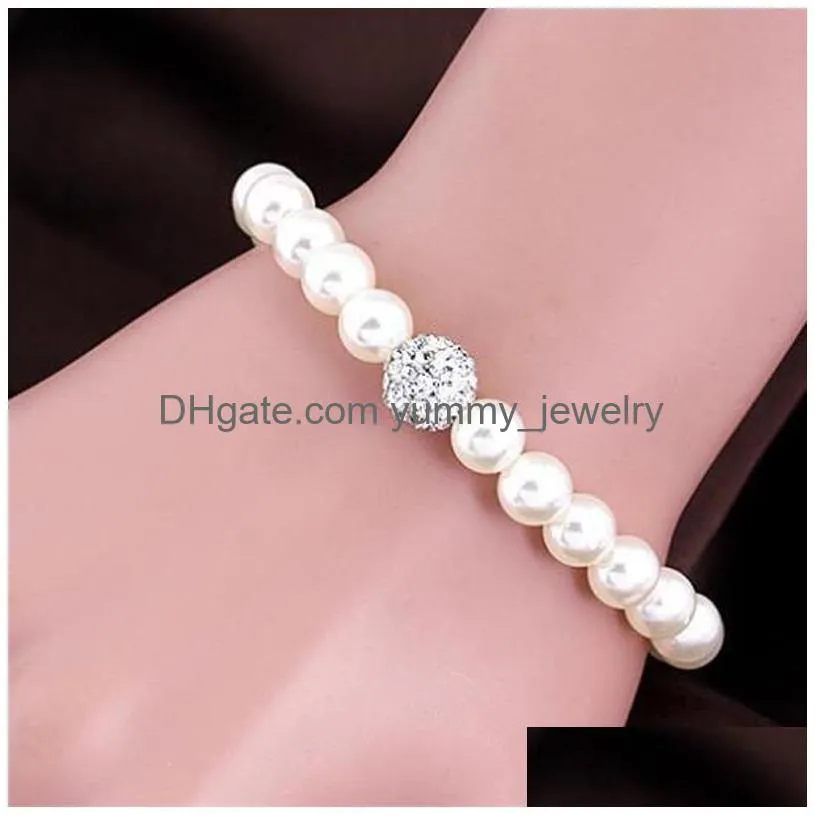 Best Selling Elegant Pearl Wild Fashion Designer Jewelry Set Womens Necklace Bracelet Earrings Bridal Drop Delivery Dhaiv