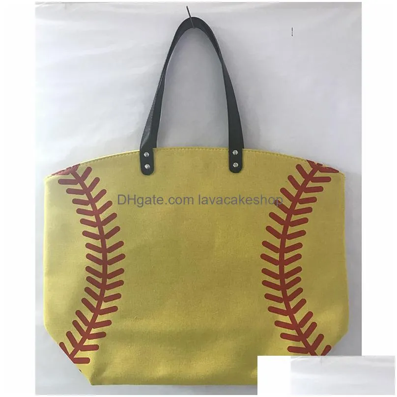 Storage Bags Foldable Handbags Baseball Tote Softball Basketball Football Volleyball Canvas Bags Drop Delivery Home Garden Housekeepin Dhgu5