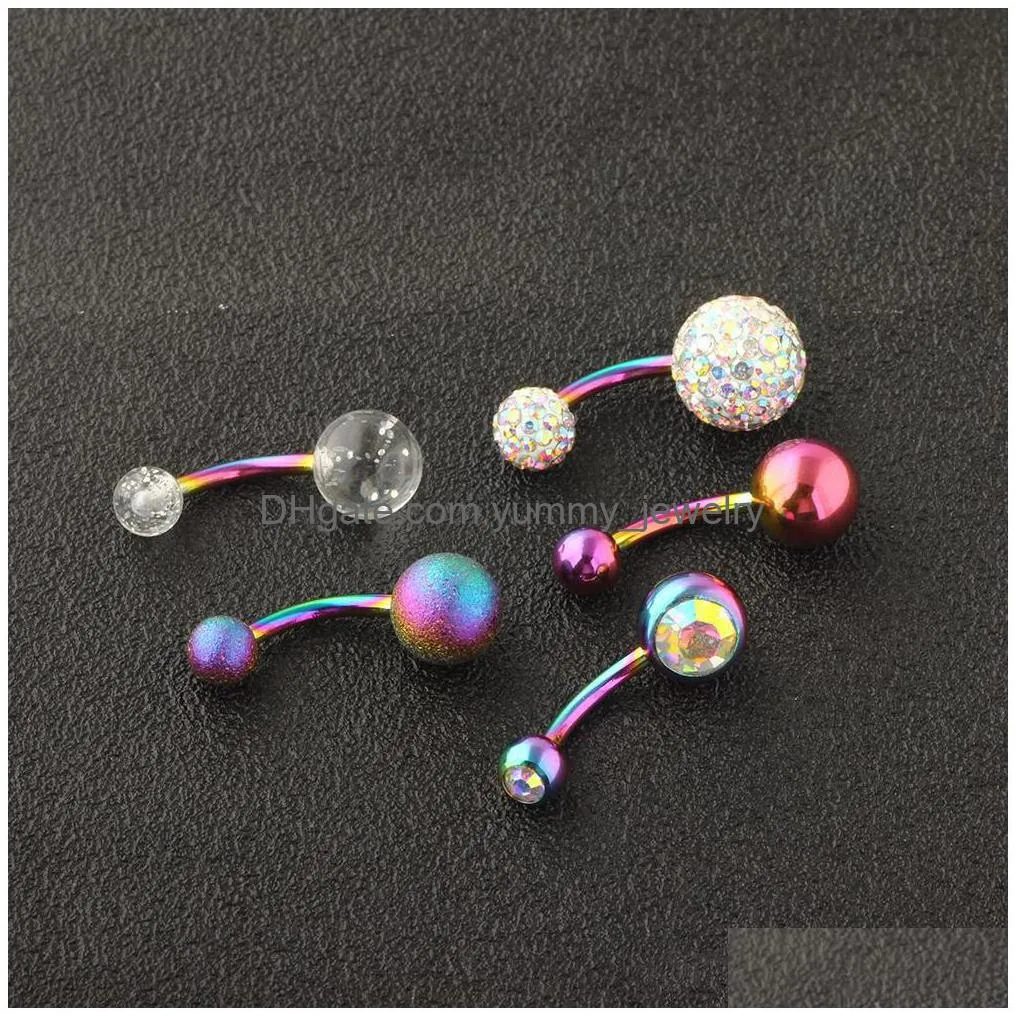 Stainless Belly Button Rings Piercings Ombligo Navel Piercing Y Earring Rainbow Body Jewelry Pircing Drop Delivery Dhlmb