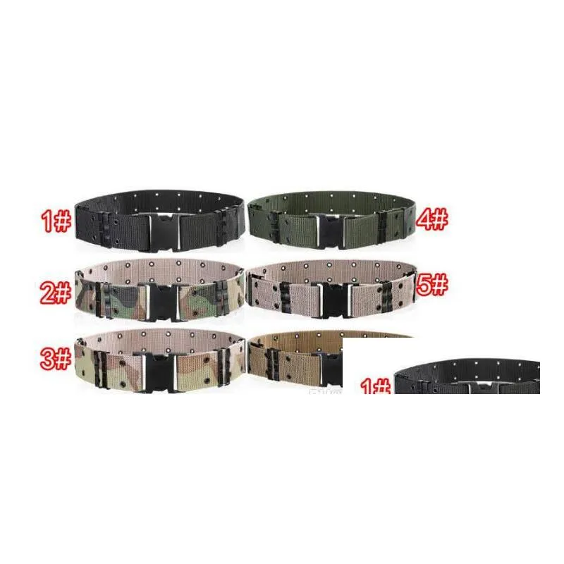 mens/women waistband nylon mountaineering outdoor sports knit belt students tactical belt camouflage 6 colors sell1