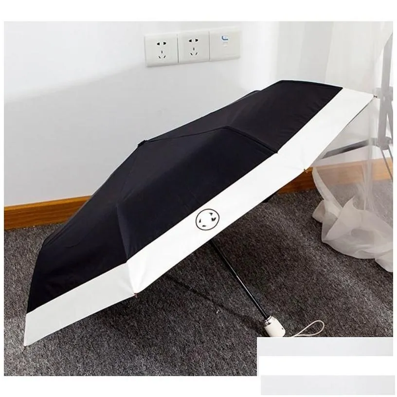 Umbrellas Luxury Matic Sun Rain Folding Designer Umbrella Drop Delivery Home Garden Housekee Organization Gear Dhv3Q