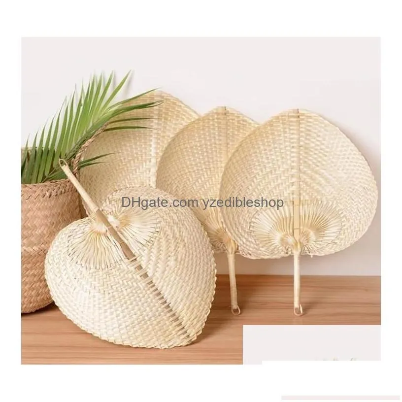 Party Favor 120Pcs Palm Leaves Fans Handmade Wicker Natural Color Palm-Fan Traditional Chinese Craft Gifts Sn2709 Drop Delivery Home Dhwni