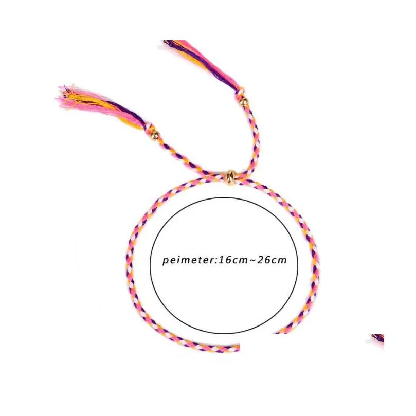 52Colors Handmade Woven Braided Rope Friendship Bracelet Beach Bohemian Polyester Thread Weave String Bracelets For Women Men Christm Ot2R4