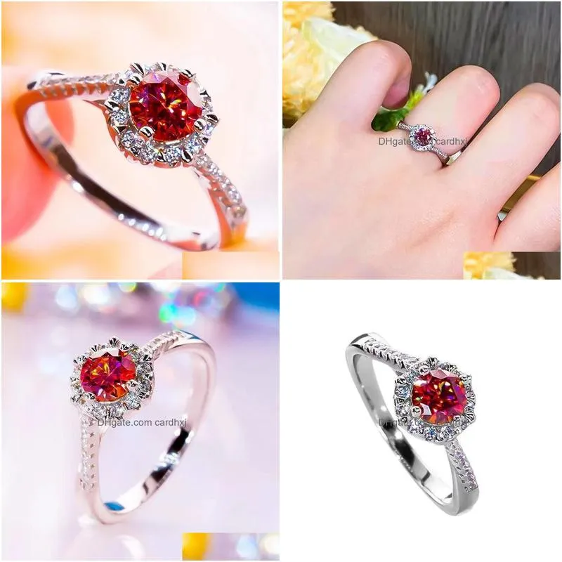 Band Rings The Classic Pt950 Platinum Twisted Arm Diamond Ring For Women S925 Dazzling Group With Mosan Pigeon Red Drop Delivery Jewe Otixi