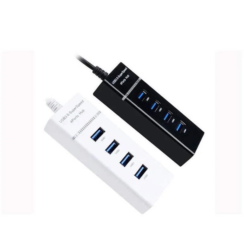 4 in 1 black usb 3.0 hub splitter for ps4/ps4 slim high speed adapter for xbox with bags package