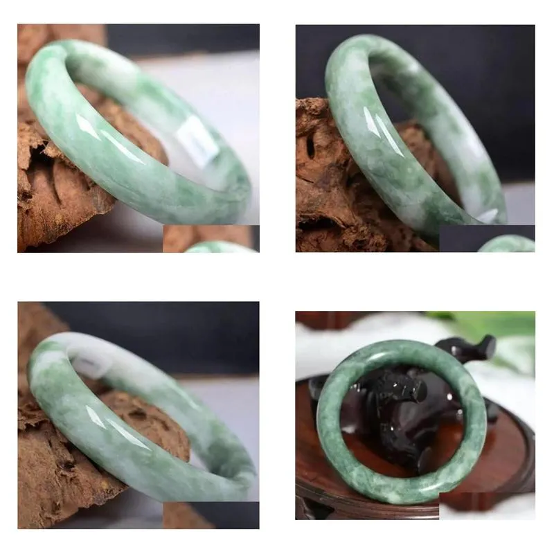 Jade Green Gemstone Vintage Bracelets Bangle Charm Pure Natural Bracelet Wedding Gift For Drop Delivery Otnd8