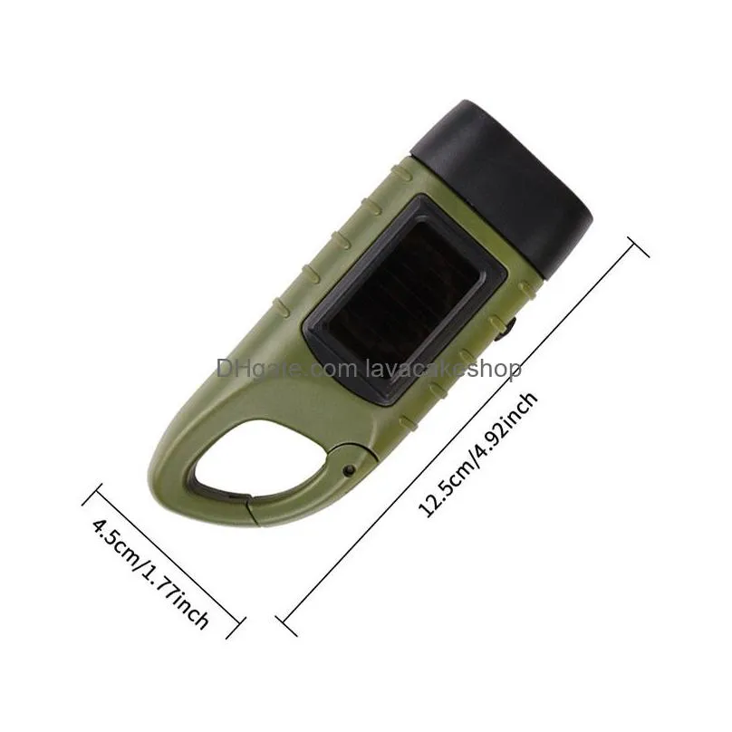 Emergency Preparedness Wholesale Mini Emergency Hand Crank Dynamo Solar Flashlight Rechargeable Led Light Lamp Charging Powerf Torch F Dh2Fh