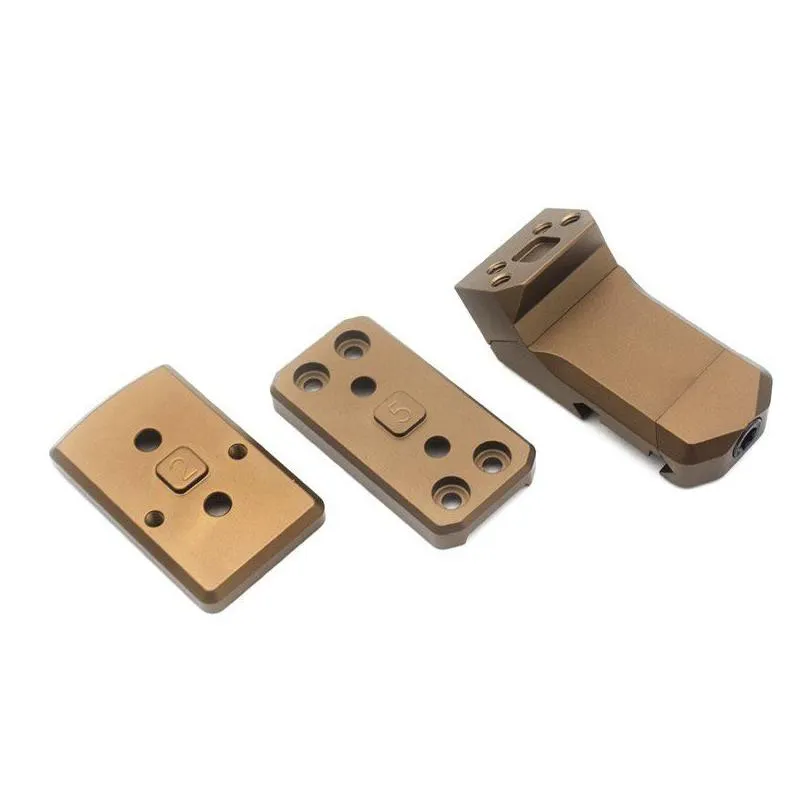 tactical offset optic mount rm45 with 2piece plate for mini rmr micro red dot plate fde and black color in stock fit 20mm rail