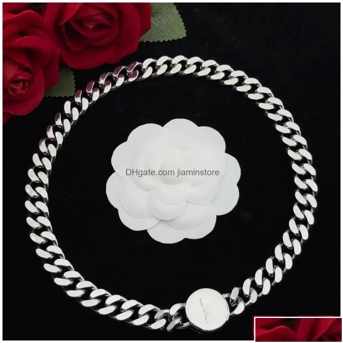 Charm Bracelets Luxury Brand Cuban Chain Necklaces Sier Retro Vintage Head Designer  Link Bangle Bracelet Necklace Jewelry For M Dh5M3