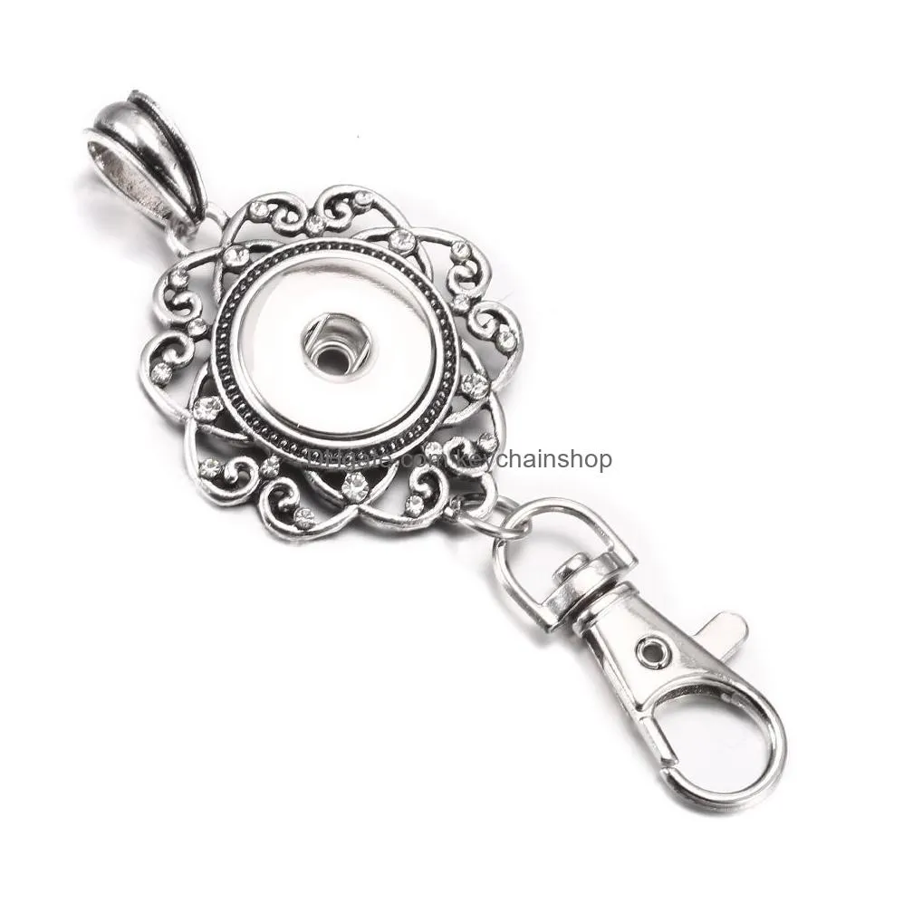 Noosa Snap Button Key Rings Jewelry Beautif Gold Keychains Crystal 18Mm Snaps Buttons Lanyard Keyring For Drop Delivery Dhkg6