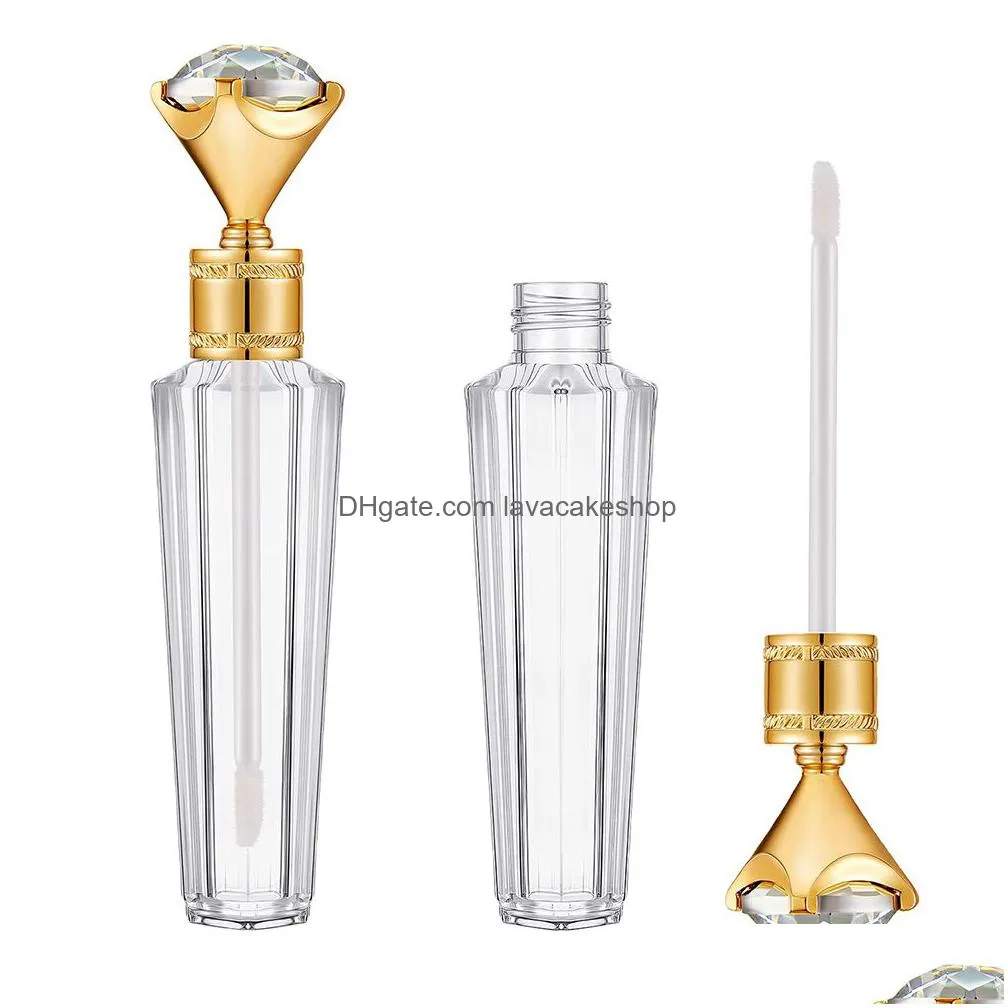 Packing Bottles Wholesale Diamond Diy Lip Gloss Tubes Bottles Clear Empty Lipglosss Tube Lips Glosss Travel Bottle Packaging Container Dhsol