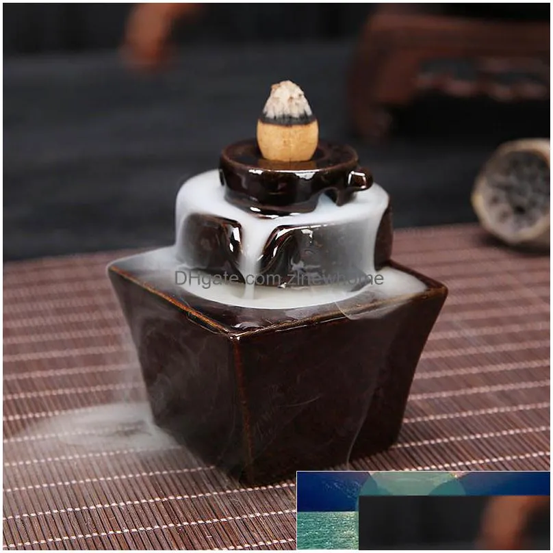 Fragrance Lamps 1Pcs Home Decor Backflow Stick Incense Burnerceramic Burner Ornaments Use In Drop Delivery Home Garden Home Decor Home Dhnwh