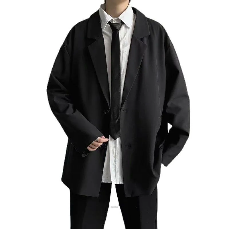 suit jacket mens autumn flow plankton handsome suit fashion solid color loose casual jacket