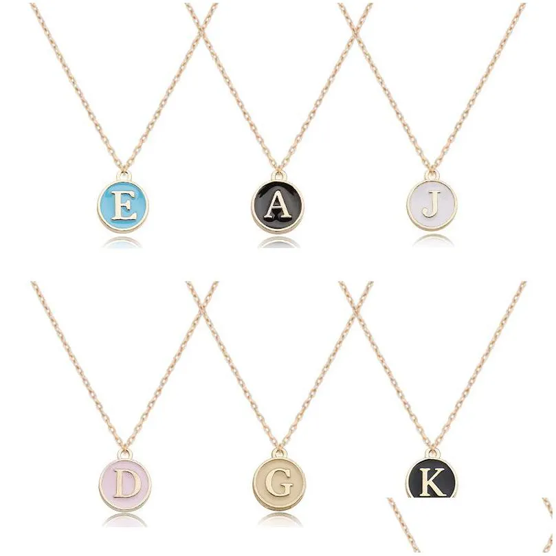 Lockets 26 English Letters Pendants For Bracelet Earrings Diy Jewelry Accessories Double-Sided Drop Delivery Jewelry Necklaces Pendant Dhn40
