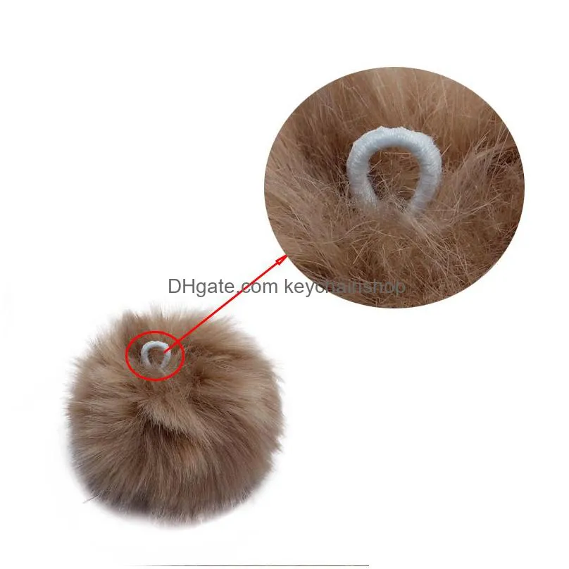 Imitation Rex Rabbit Fur P Keychain Bag Cartoon Key Rings Pendant Cone Car Hair Ball Accessories Keychains 8Cm Drop Delivery Dhpnt