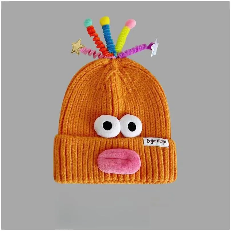 Autumn And Winter Warm Knit Hat Funny Cute Duck Beak Beanie Drop Delivery Dhl8I