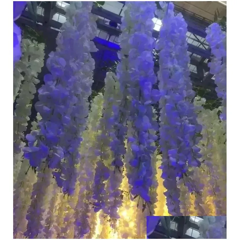 artificial hydrangea wisteria flower for diy simulation wedding arch rattan wall hanging home party decoration fake flower flor de glicina de hortensia