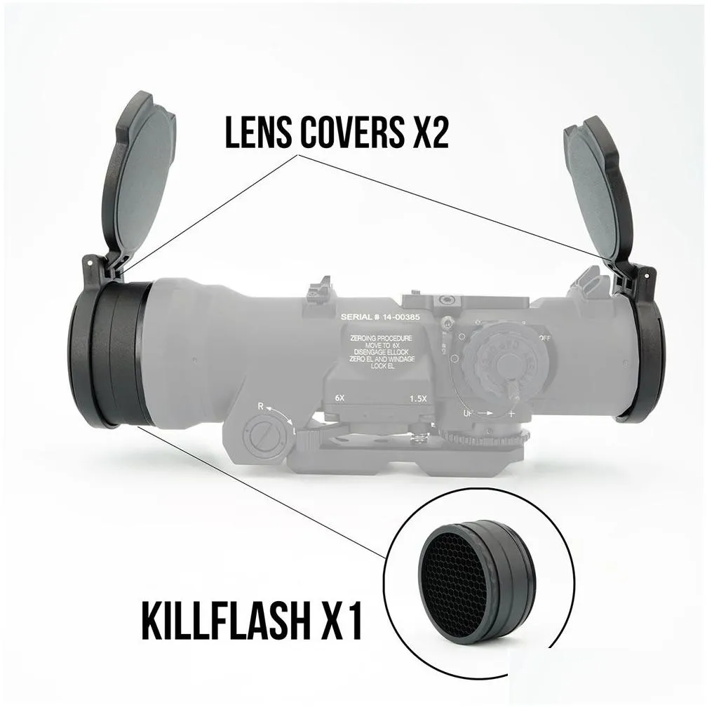 anti-reflection device killflash with lens flip cover set for dr 1.5-6x kill flash riflescope dual role optical