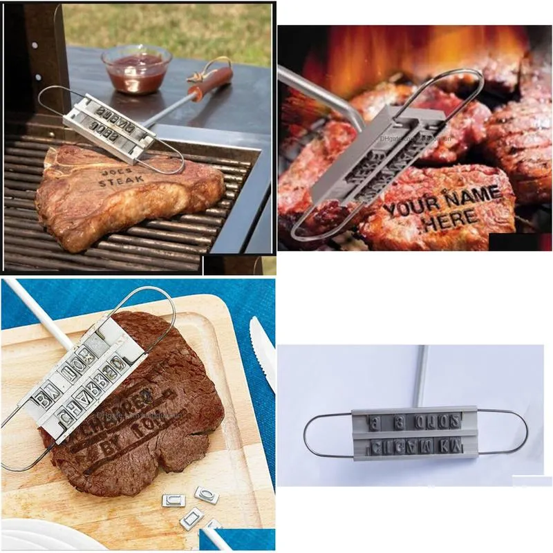 Meat & Poultry Tools 50Sets Bbq Meat Branding Iron With Changeable Letters Personality Steak Barbecue Tool 55 Drop Delivery Home Garde Dh7L9