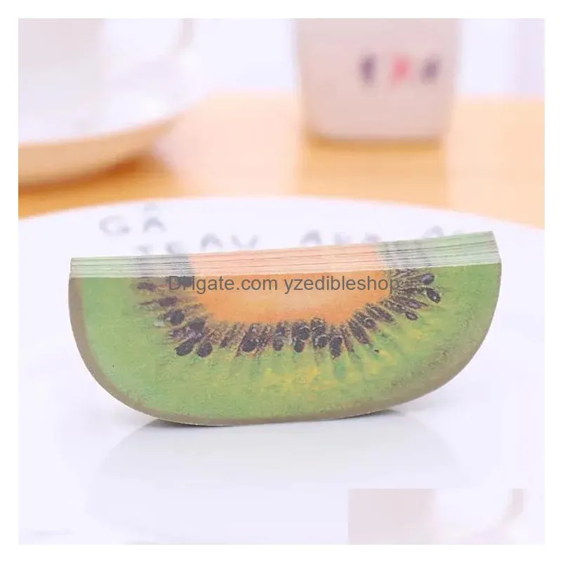 Party Favor Creative Fruit Shape Notes Paper Cute  Lemon Pear Stberry Memo Pad Sticky School Office Supply Drop Delivery Dh8Eb