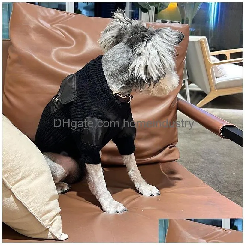 Triangle Dog Plover Knitwear Designer Winter Cat Print Warm Shirt Schnauzer Bichon Corgi Teddy Pet Sweatshirt Drop Delivery Dhbrd