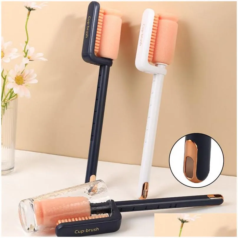 Cleaning Brushes Cup Brush Kitchen Cleaning Tool Sponge Glass Wine Bottle Tumbler Mug Sts Tube Mtifunctional Brushes Drop Delivery Hom Dh4Nw