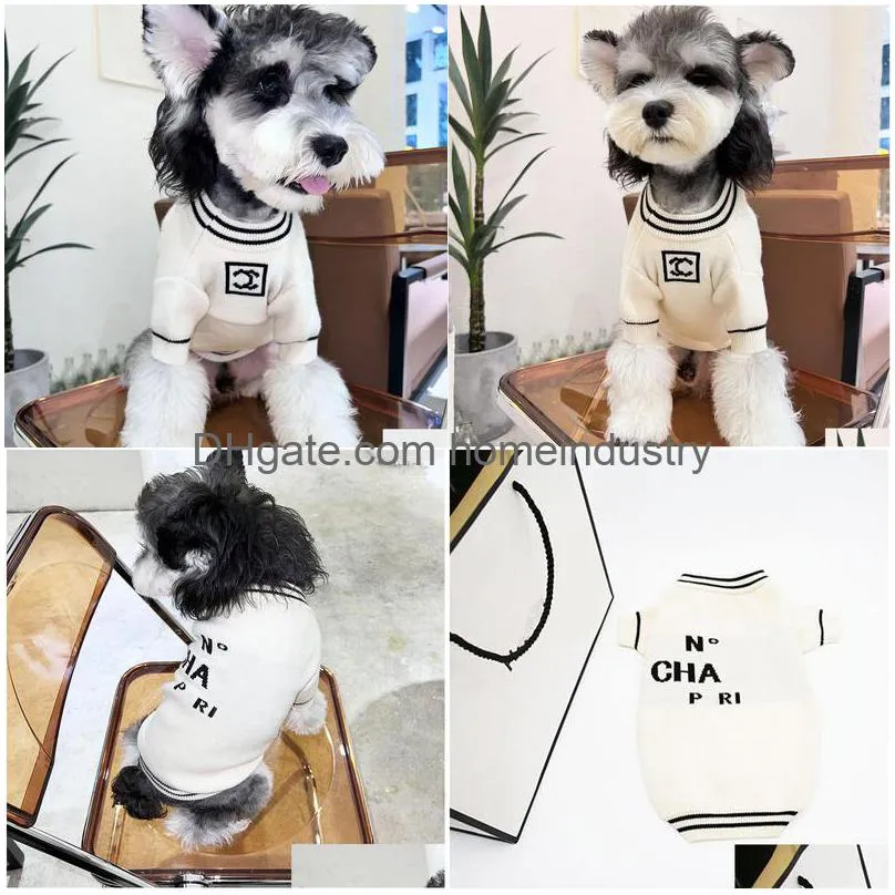 Autumn Winter Sweater Dog Soft Knit Plover Clothes Teddy Schnauzer Pomeranian Welsh Corgi Cat Drop Delivery Dhpqv