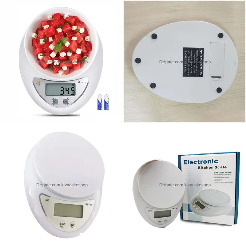 Weighing Scales Wholesale 5000G/1G Digital Electronic Scale Household Kitchen Baking High Precision Pocket Weighing Scales Drop Delive Dhuv2