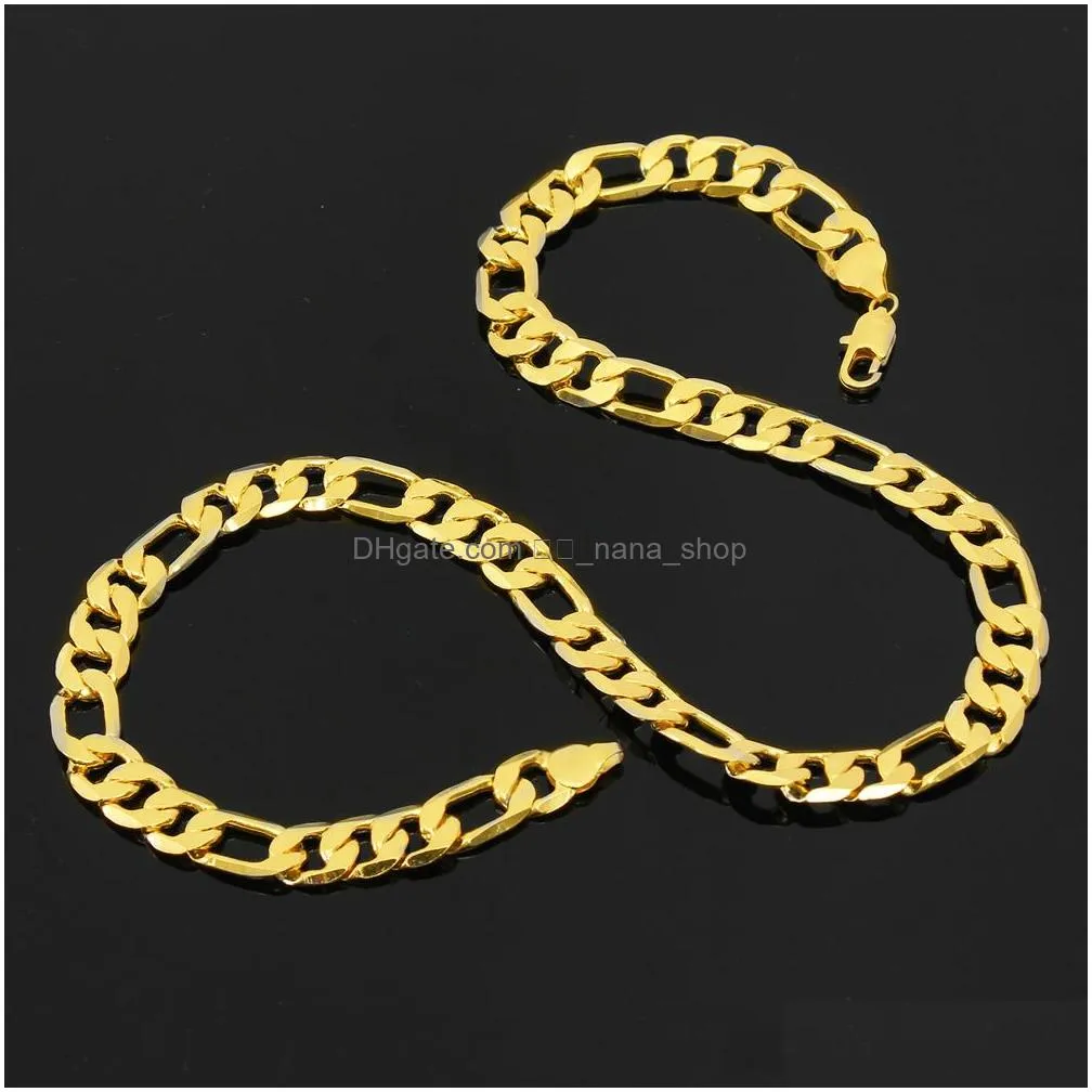 Chains New Heavy 70G 10Mm 18K Yellow Solid Gold Filled Men039S Necklace Curb Chain Jewelry2623763 Drop Delivery Jewelry Necklaces Pend Dhsei