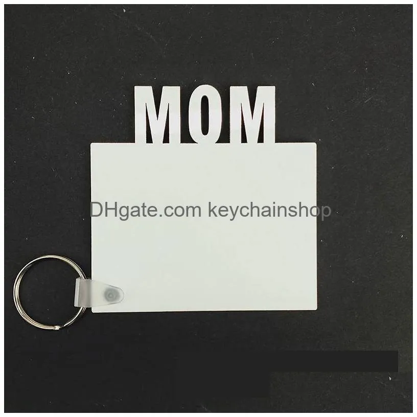 Blank Mom Dad Family Mdf Keychains Key Rings Sublimation Heat Transfer Po Wooden Diy Keychain Keyrings Kit Jewelry Making Drop Delive Dh7Do