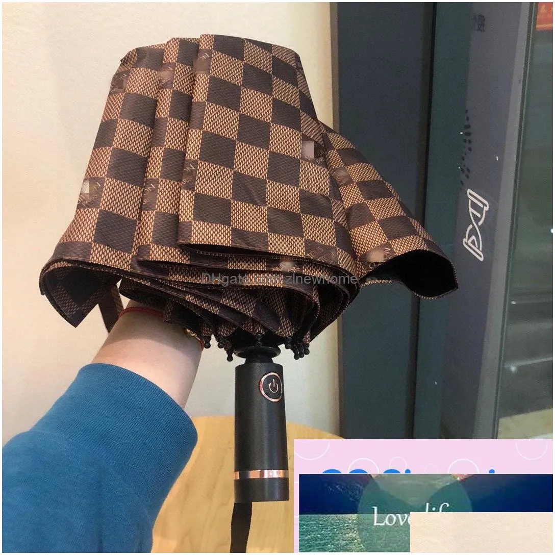 Umbrellas Fashion Simple Star Umbrellas Hipster Matic Folding Designer Outdoor Travel Mtifunction Sun Top Quality Drop Delivery Home G Dhsta