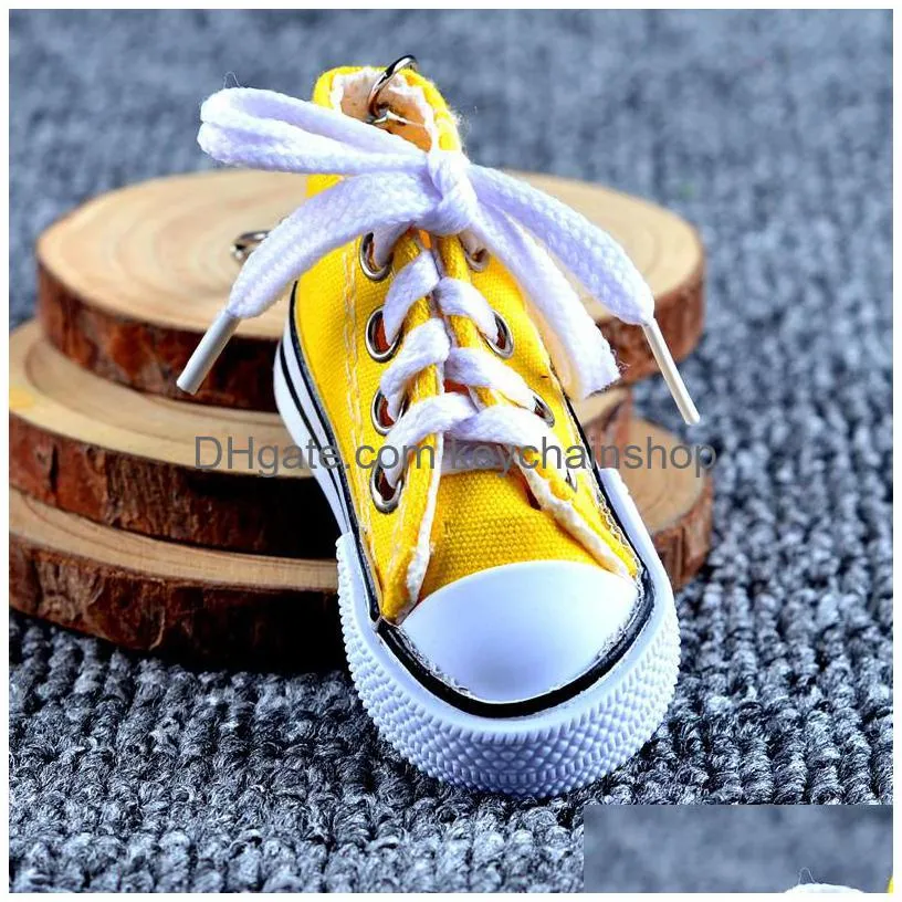 Luxury Creative Canvas Shoes Designer Key Chain Cell Phone Charms Sneaker Handbag Pendant Keyring Keychain For Adt Child Jewelry Drop Dhnbc