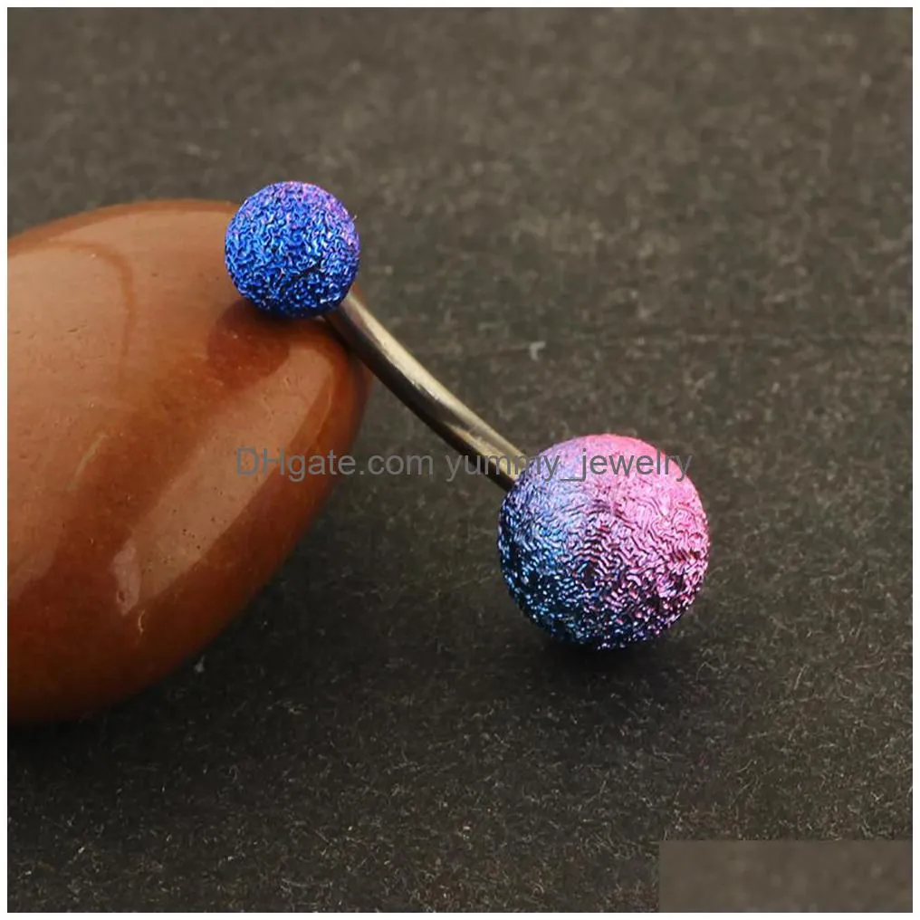 Stainless Steel Belly Button Rings Uv Coated Rainbow Colored Jewelry For Pierced Navels Drop Delivery Dhlqi