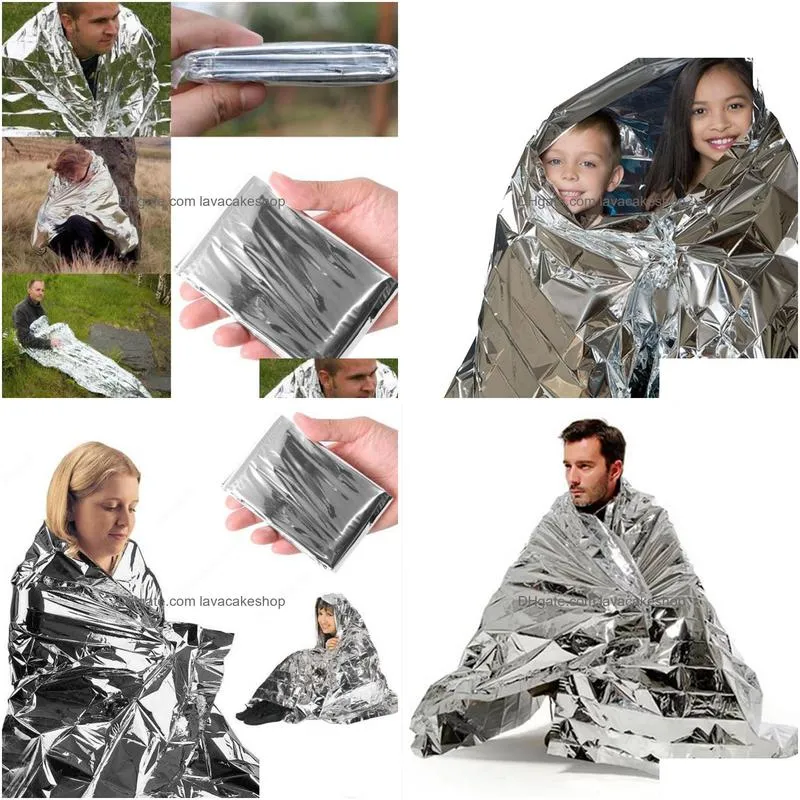 Emergency Preparedness Wholesale Portable Outdoor Life-Saving Blanket Survival Tool Waterproof Emergency Foil Thermal First Aid Rescue Dhnkz