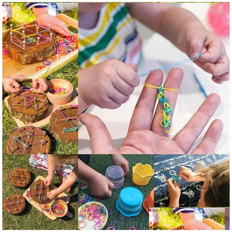 Charm Bracelets 24 Grids Colorf Bands Set Candy Color Bracelet Making Kit Diy Rubber Band Woven Girls Craft Toys Drop Delivery Dhn1C