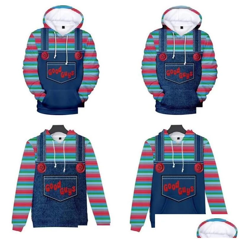 mens hoodies sweatshirts good guys chucky 3d printed lovely cartoon male female leisure simple street clothes drop delivery appar