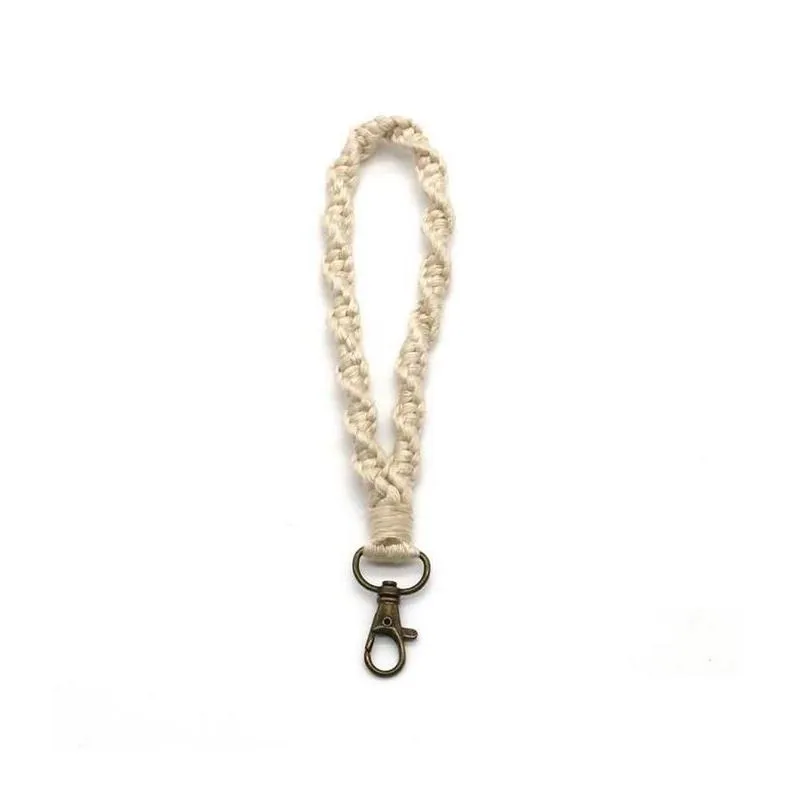 Rame Wristlet Keychains Wrist Lanyard Strap Keyring Bracelet 11 Colors Rames Braided Key Drop Delivery Ot6Q0