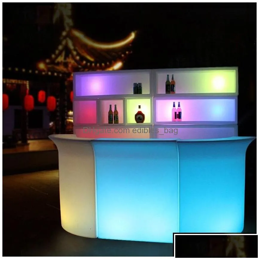 commercial furniture modern lighting color changing rechargeable pe led high cocktail bar tables counter of drop delivery home garden