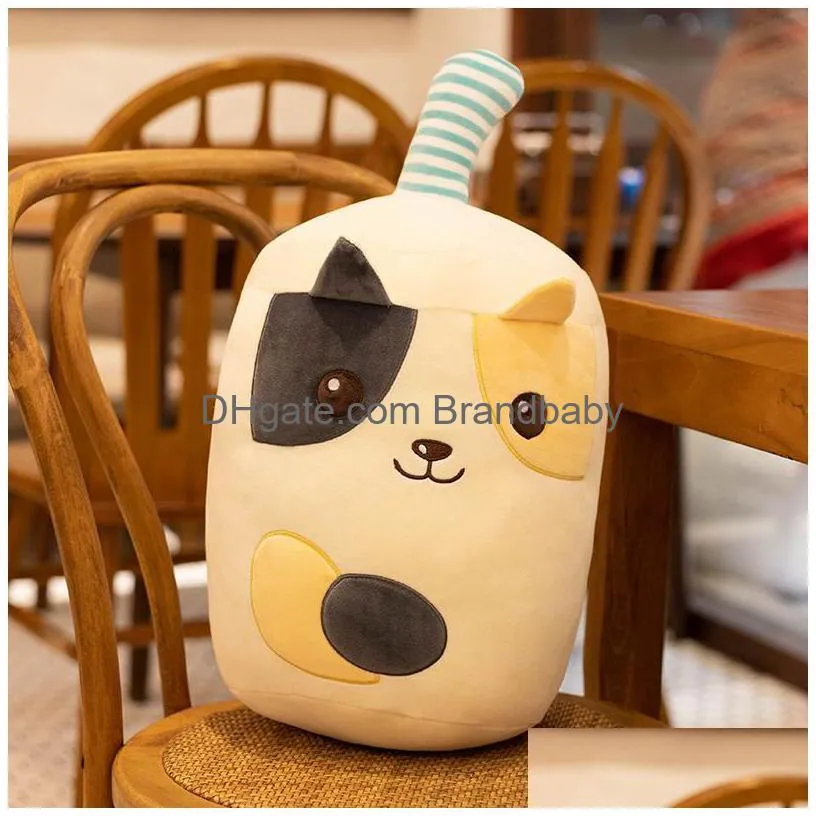 Fasion Stuffed P Hy Wy Creative Fruit Milk Tea Cartoon Pillow Toy Slee Pearl Cup Stuff Cotton Doll Christmas Drop Delivery Dhgpi